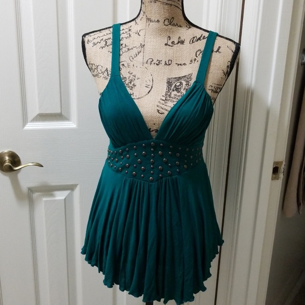 "Ella Moss" dark green babydoll style Shirt! Med